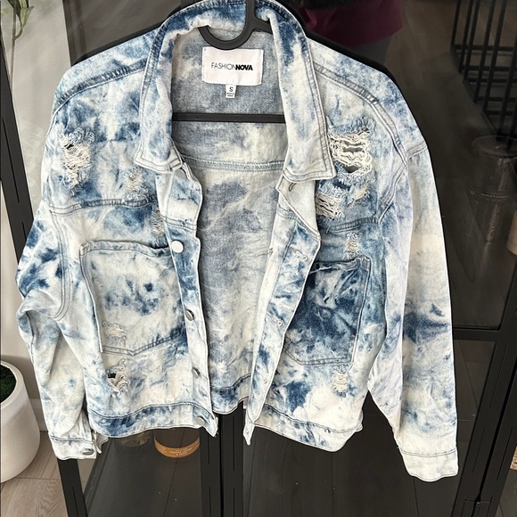 Fashion Nova Jackets & Blazers - Fashion Nova Light Blue Tie-Dye Jacket